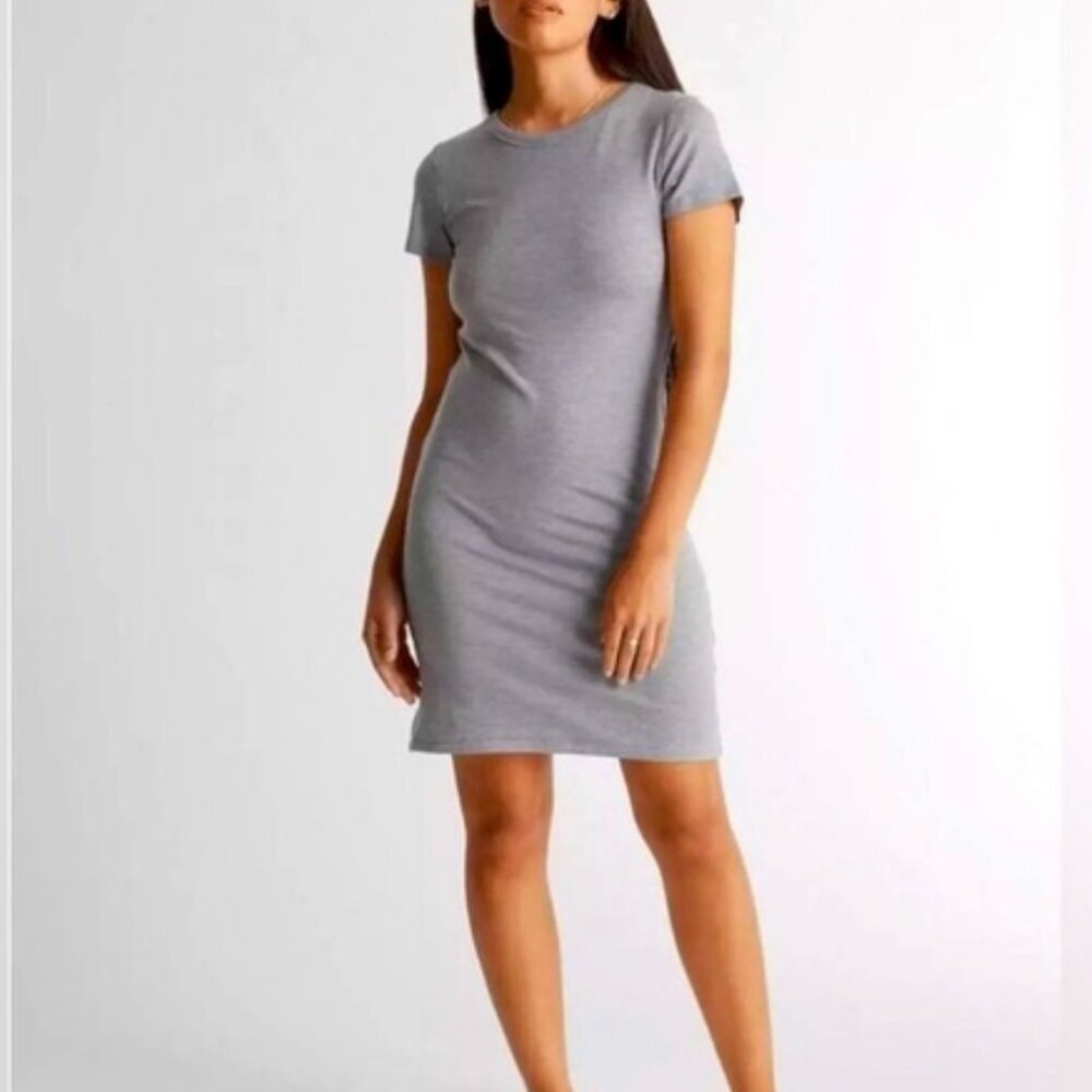 QUINCE Womens Gray T-Shirt Dress Size M Crew Neck Everyday Basic